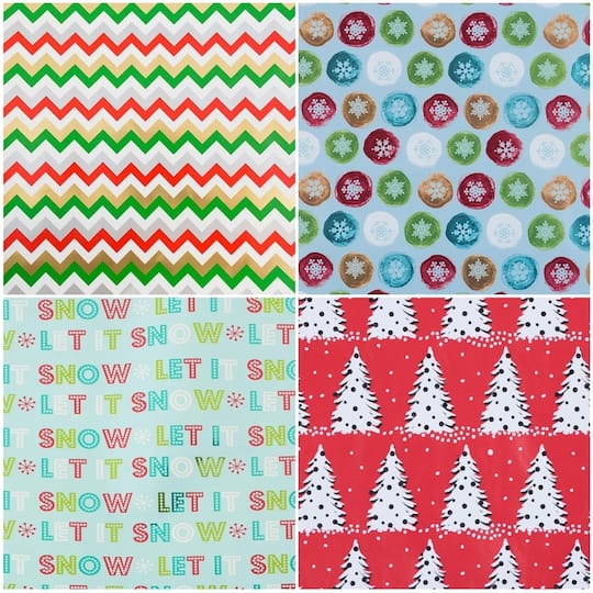 JAM Paper Shimmering Christmas Gift Wrap Set